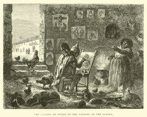 The Atelier or Studio of the Raphael of the Cancha by Edouard Riou